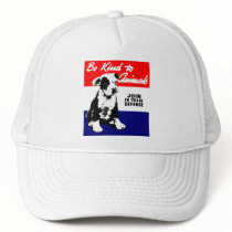 Vintage Animal Kindness Poster Mesh Hats