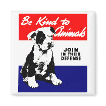 Vintage Animal Kindness Poster Refrigerator Magnets
