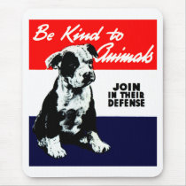 Vintage Animal Kindness Poster Mousepad