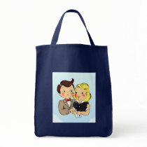 Vintage Anniversary Couple Canvas Bag