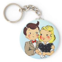 Vintage Anniversary Couple Key Chain