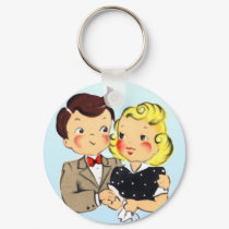 Vintage Anniversary Couple keychains
