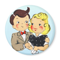 Vintage Anniversary Couple Magnets