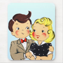 Vintage Anniversary Couple Mouse Pad