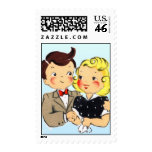 Vintage Anniversary Couple Postage Stamp