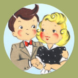 Vintage Anniversary Couple Stickers