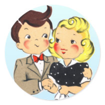Vintage Anniversary Couple stickers