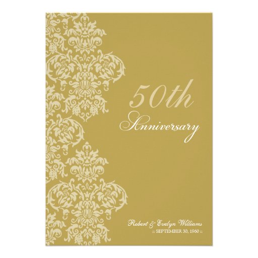 Vintage Anniversary Party Custom Invitation (gold) (front side)