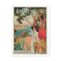 Vintage Antibes France travel ad Postcards