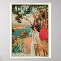 Vintage Antibes France travel ad Print