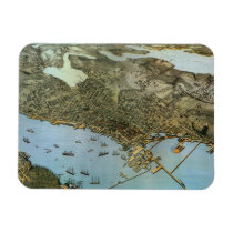 Vintage Antique Aerial Map of Seattle, Washington Vinyl Magnets