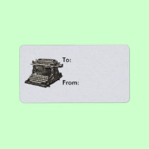 Vintage Antique Black Old Fashioned Typewriter labels