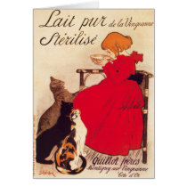 Vintage Antique Cats Girl Milk Theophile Steinlen Cards