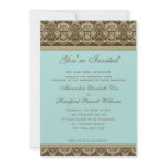 Vintage Antique Lace Wedding Invitation :: aqua