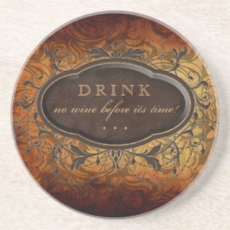 Vintage Antique Leaves Wine Coaster coaster