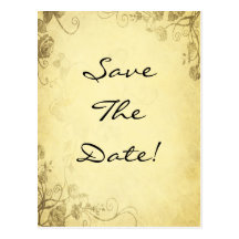 Vintage Antique Look  Save The Date Postcard