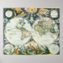 Vintage Antique Old World Map by Pieter Goos, 1666 Poster