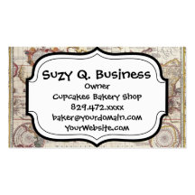 Vintage Antique Old World Map Design Faded Print Business Card Templates