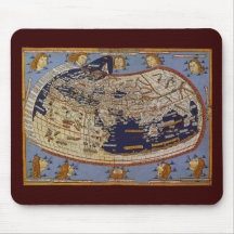 Vintage Antique Ptolemaic World Map, 1482 Mouse Pad