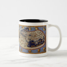 Vintage Antique Ptolemaic World Map, 1482 Coffee Mug