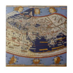 Vintage Antique Ptolemaic World Map, 1482 Ceramic Tile Vintage Antique Ptolemaic World Map, 1482 Ceramic Tile