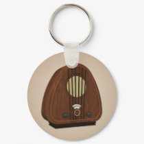 Vintage Antique Radio Keychain by mariannegilliand Vintage Antique Radio Keychain