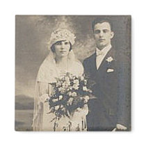 Vintage Antique Romantic Bride and Groom Photos Refrigerator Magnet