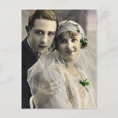 Vintage Antique Romantic Bride and Groom Photos Post Cards by 