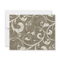 Vintage Antique Swirls Cream Custom Invitation