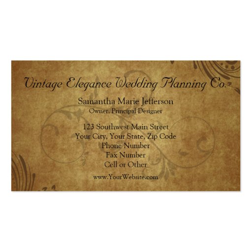 Vintage Antique Teastain Swirl Business Cards