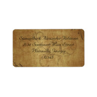 Vintage Antique Teastain Swirl Wedding Custom Address Labels