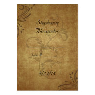 Vintage Antique Teastain Swirl Wedding PlaceCards Business Card Template