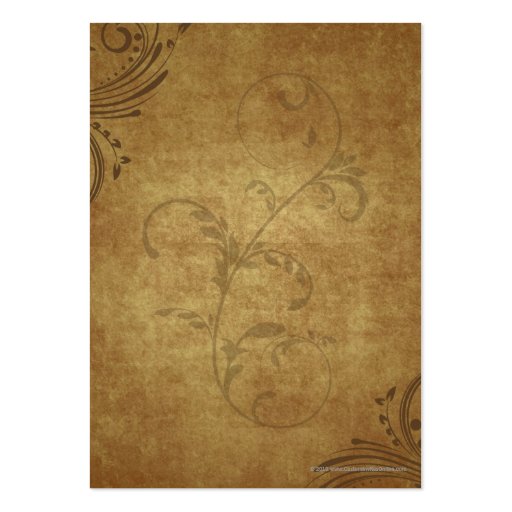 Vintage Antique Teastain Swirl Wedding PlaceCards Business Card Template (back side)