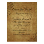 Vintage Antique Teastain Swirl Wedding postcards