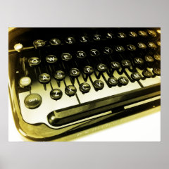 Vintage Antique Typewriter Keys Poster