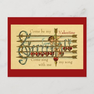  this design from an antique Valentine's Day postcard asks the recipient 