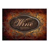 Vintage Antique Wine Party Tasting Leaf invitations