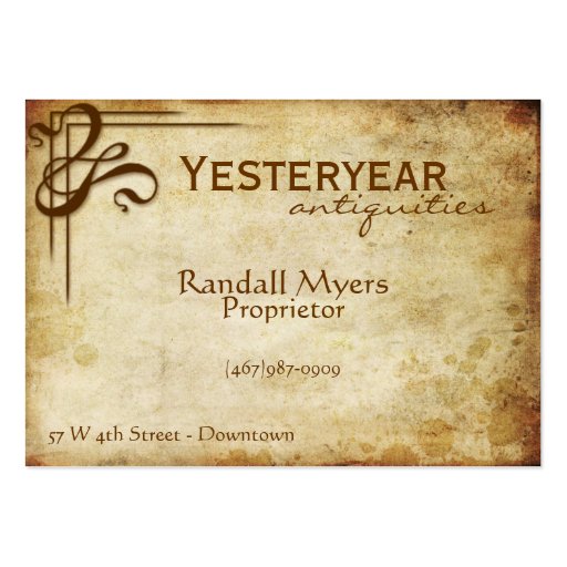 Vintage Antiques Classic Business Card Template (front side)