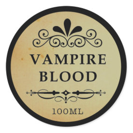 Vintage Apothecary Vampire Blood Halloween Sticker