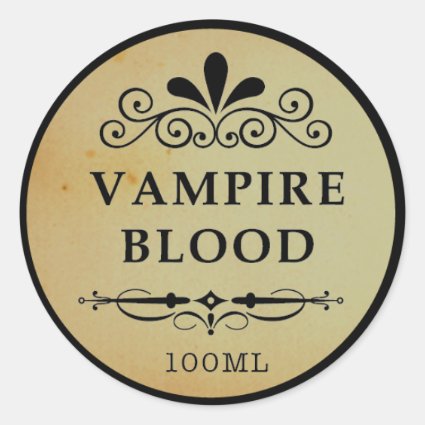 Vintage Apothecary Vampire Blood Halloween Sticker