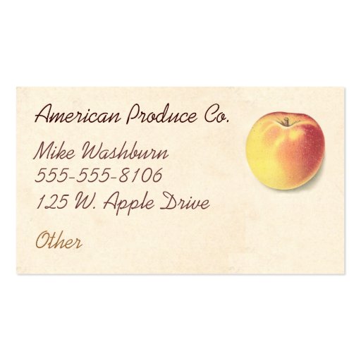 Vintage Apple Business Card Template (front side)