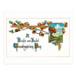 Vintage Apples and Thanksgiving Verse Post Card
