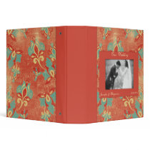 Vintage Aqua and Tangerine Wedding Binder