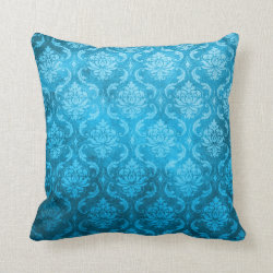 Vintage Aqua Blue Damask Pillows