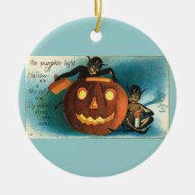 Vintage Aqua Halloween Christmas Ornament
