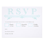 Vintage Aqua Turquoise Wedding RSVP Cards Personalized Invites