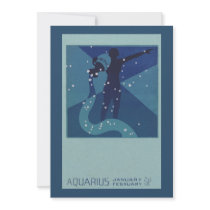 Vintage Aquarius invitations by YesterdayCafe Vintage Aquarius invitations
