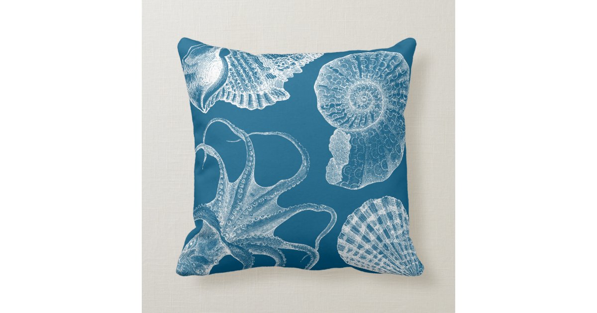 Vintage Aquatic Beach House Throw Pillow Zazzle