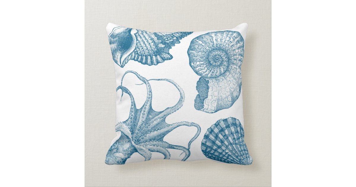 Vintage Aquatic Beach House Throw Pillow Zazzle