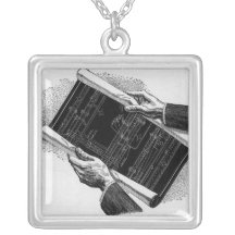 Vintage Architect Business Architectural Blueprint Personalized Necklace